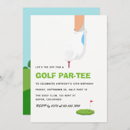 Golf Themed Geburtstagsparty Einladung