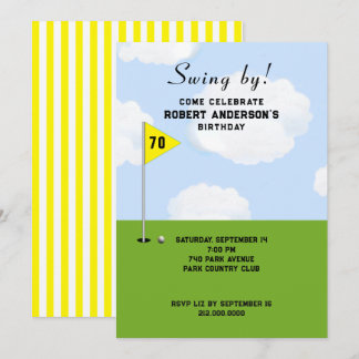 Golf Themed Geburtstagsparty Einladung