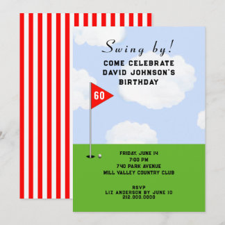 Golf Themed Geburtstagsparty Einladung
