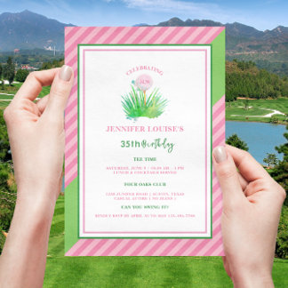 Golf-Themed Geburtstagsparty Einladung für sie