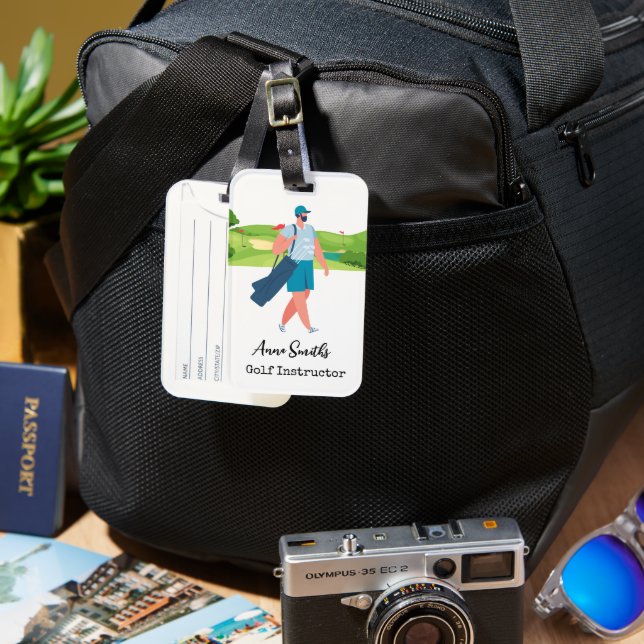 Golf-Themed Gepäckmarke: Ideal für Avid Golfers Gepäckanhänger (Vorderseite & Rückseite)