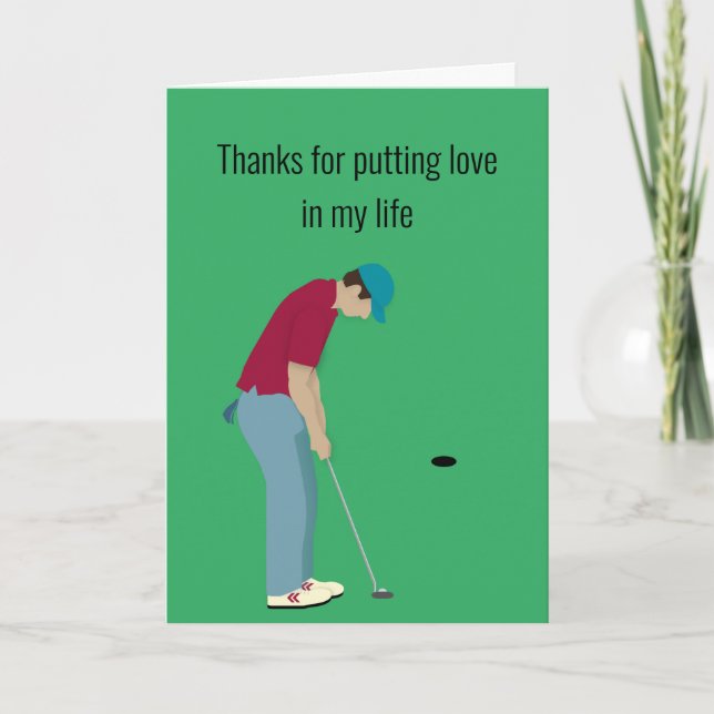 Golf Themed Valentines Feiertagskarte (Vorderseite)