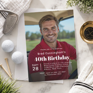 Golf-Themen-40. Geburtstagsfeier-Foto Einladung
