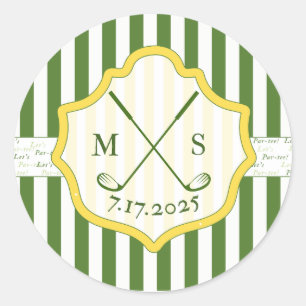 Golf-Themen-Aufkleber Benutzerdefiniertes Wappen Runder Aufkleber