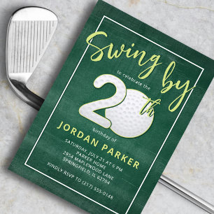Golf-Themen-Einladung zum 20. Geburtstag Stylisch Einladung