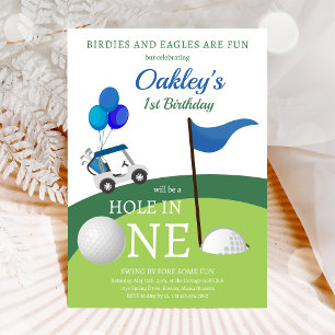 Golf-Themen-Einladung zum ersten Geburtstag Einladung