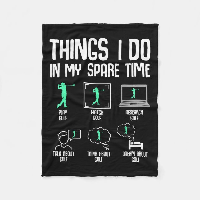 Golf Things I Do In My Spare Time Golfer Kids Boys Fleecedecke (Vorderseite)