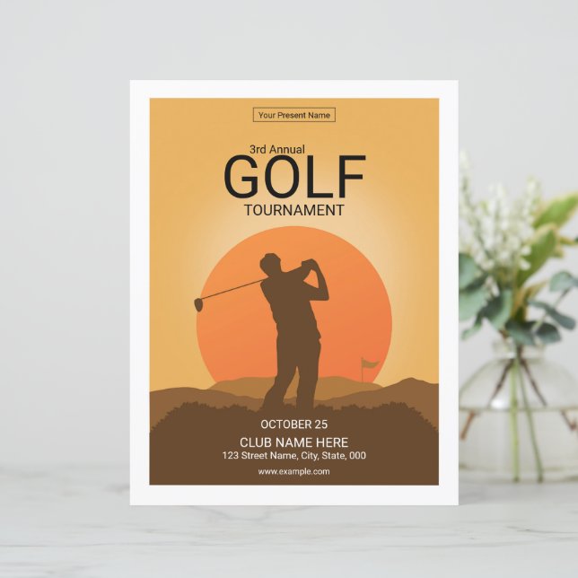 Golf Tournament Flyer Template (Stehend Vorderseite)