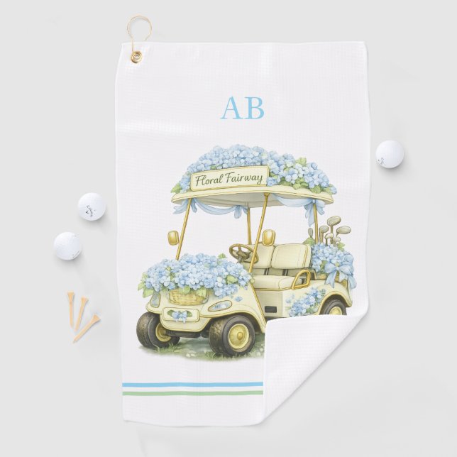 Golf Towel | Floral Fairway Monogram Golfhandtuch (Insitu)