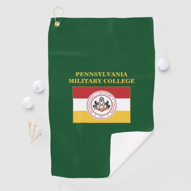 GOLF TOWEL (grün) mit PMC FLAG Logo Golfhandtuch (Insitu)