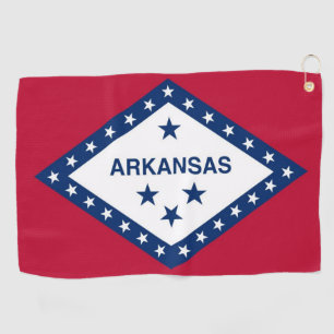 Golf Towel mit Fahne von Arkansas, USA Golfhandtuch