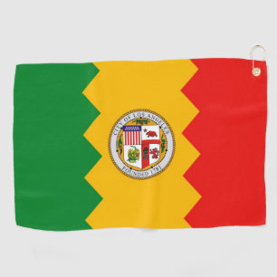 Golf Towel mit Fahne von Los Angeles, USA Golfhandtuch