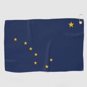 Golf Towel mit Flagge von Alaska, USA Golfhandtuch