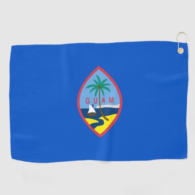 Golf Towel mit Flagge von Guam, USA Golfhandtuch (Horizontal)