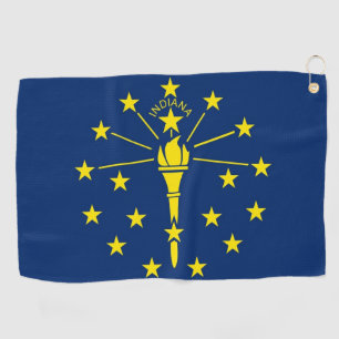 Golf Towel mit Flagge von Indiana, USA Golfhandtuch