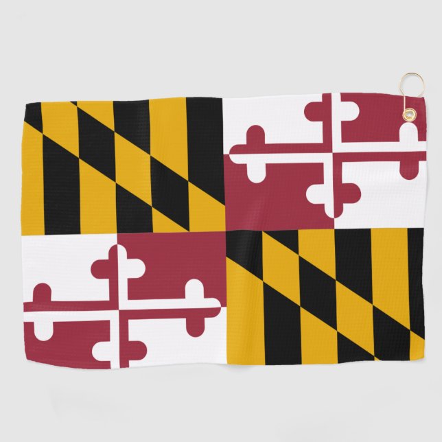 Golf Towel mit Flagge von Maryland, USA Golfhandtuch (Horizontal)