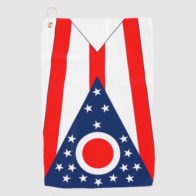 Golf Towel mit Flagge von Ohio, USA Golfhandtuch (Vorderseite)