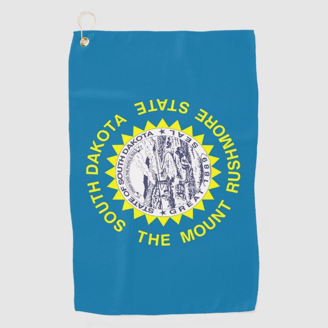 Golf Towel mit Flagge von South Dakota, USA Golfhandtuch (Vorderseite)