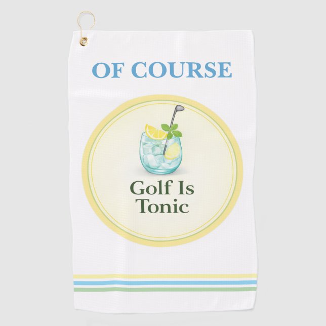 Golf Towel | Of Course Golf Is Tonic Golfhandtuch (Vorderseite)
