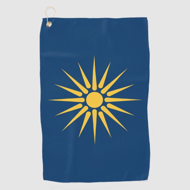 Golf Towel with flag of Macedonia, Greece Golfhandtuch (Vorderseite)
