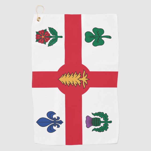 Golf Towel with flag of Montreal, Canada Golfhandtuch (Vorderseite)