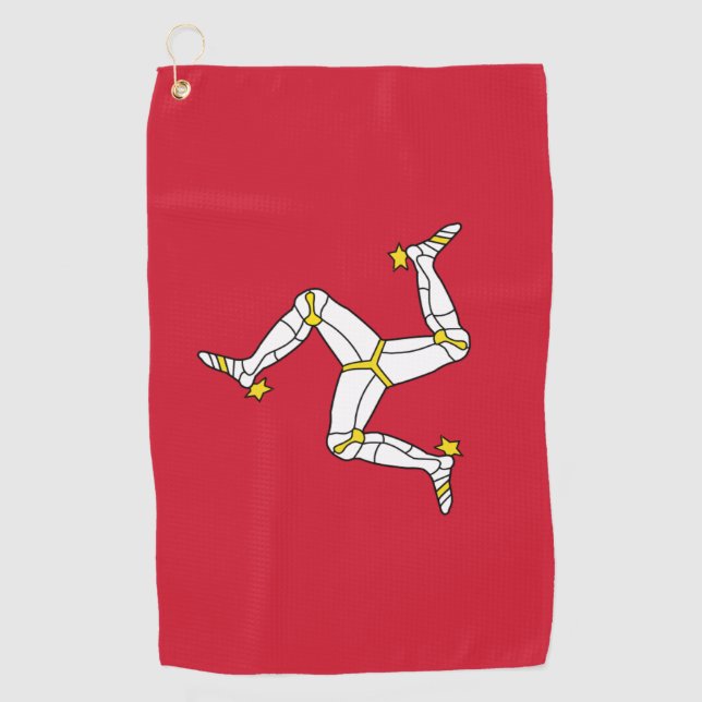 Golf Towel with Isle of Man flagge, Großbritannien Golfhandtuch (Vorderseite)