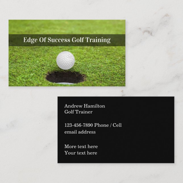 Golf Training Beruflich Business Visitenkarten Visitenkarte (Vorne/Hinten)