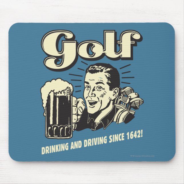 Golf: Trinken & Autofahren seit 1642 Mousepad (Vorne)