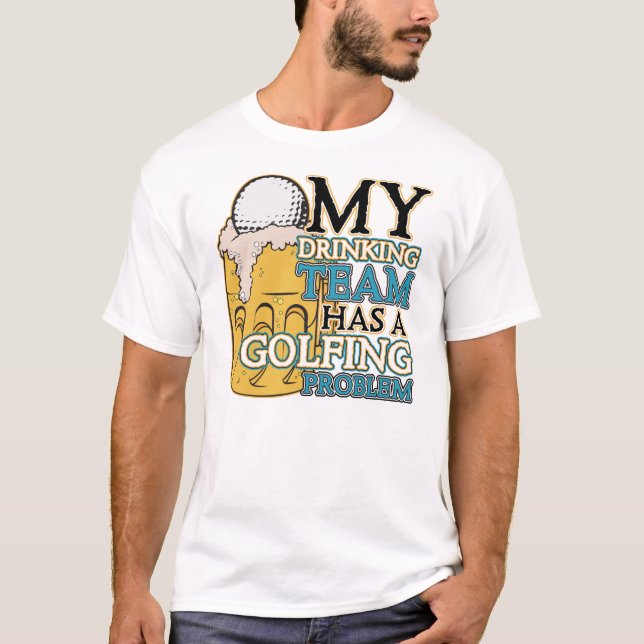 Golf-trinkendes Team T-Shirt (Vorderseite)