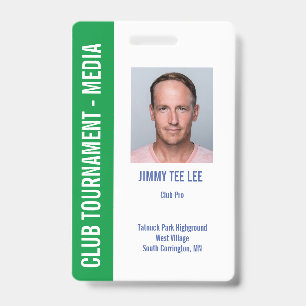 Golf Turnier Security Media Pass Ausweis