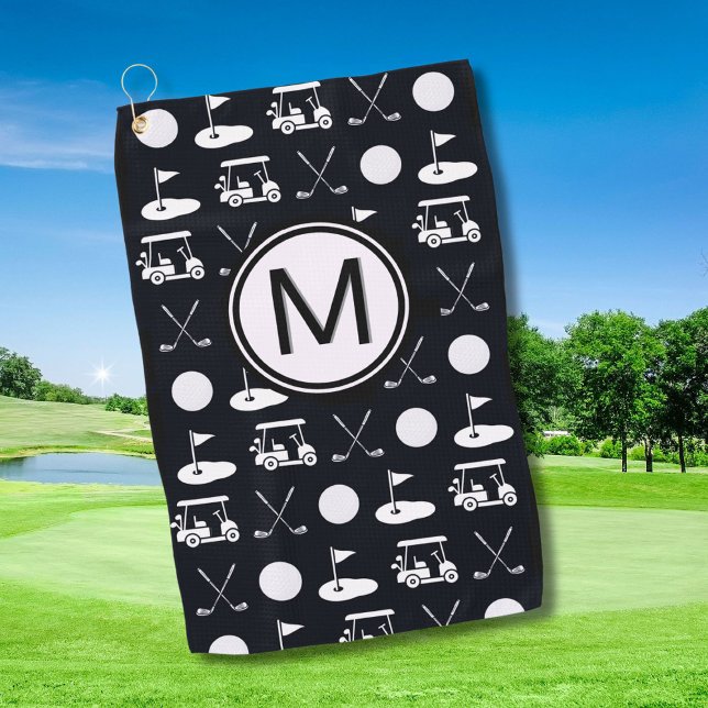 Golf Typ Stilvolle Golf Design Custom Monogram Golfhandtuch (Von Creator hochgeladen)