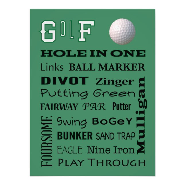 GOLF-Typografie Fotodruck (Vorne)