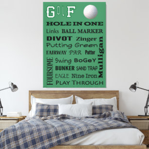 GOLF-Typografie Leinwanddruck