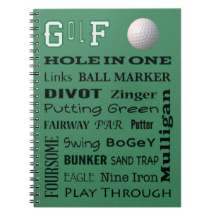 GOLF-Typografie Notizblock