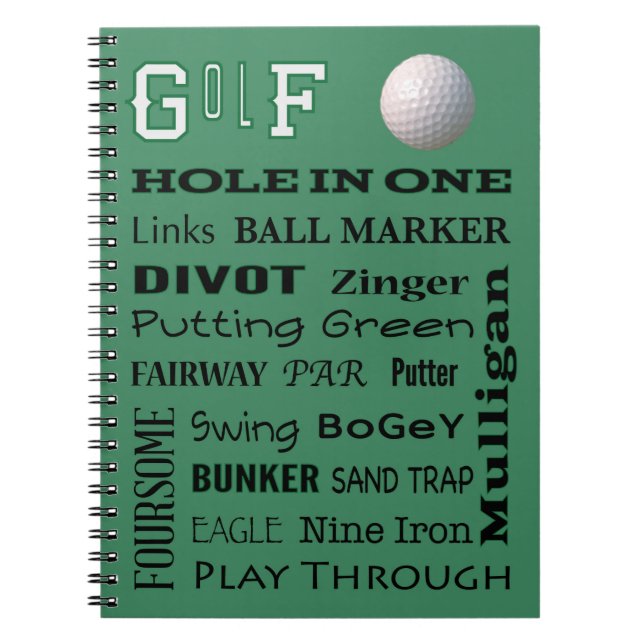 GOLF-Typografie Notizblock (Vorderseite)