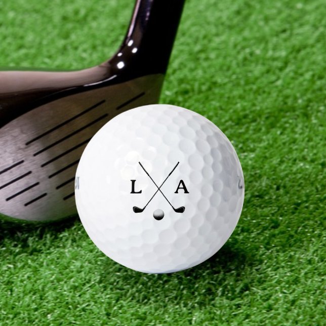 Golf Typografy Modern Initials Clubs & Ball (Von Creator hochgeladen)