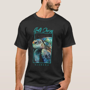 Golf Ufer Alabama Aquarellmeerschildkröten Portrai T-Shirt