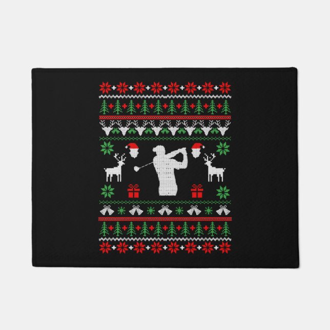 Golf Ugly Christmas Sweater Fußmatte (Vorderseite)