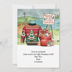 Golf Ugly Sweater Weihnachtskarte Party Einladung