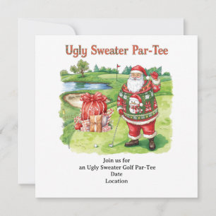 Golf Ugly Sweater Weihnachtskarte Party Einladung