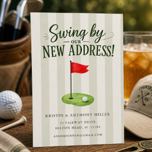 Golf Umzugsankündigung Besuchen Sie unsere neue Einladung
