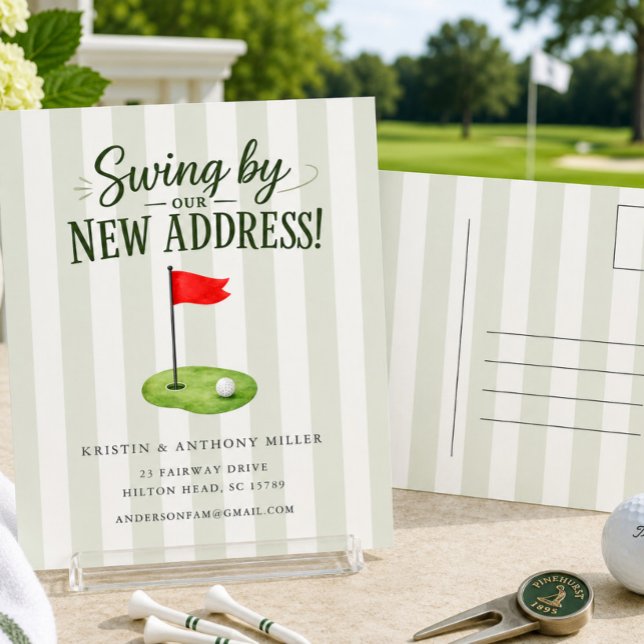 Golf Umzugsankündigung Postkarte (Von Creator hochgeladen)