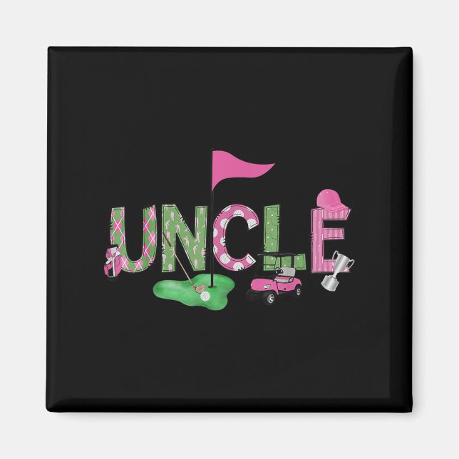 Golf Uncle Nk Hole In One Golf 1st Birthday Girl  Magnet (Vorne)