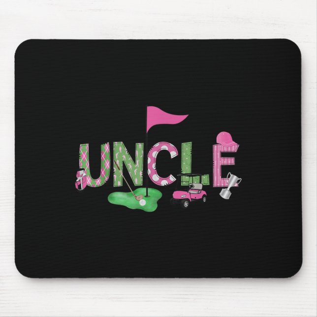 Golf Uncle Nk Hole In One Golf 1st Birthday Girl  Mousepad (Vorne)