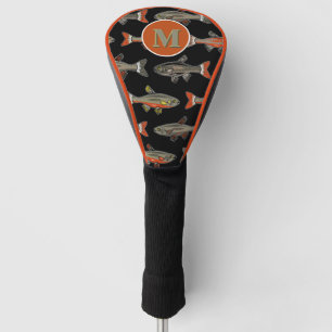Golf und Angelsport Bachforelle Orange Grau Schwar Headcover
