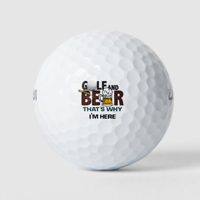Golf und Bier deshalb bin ich hier Golfball (Vorderseite)