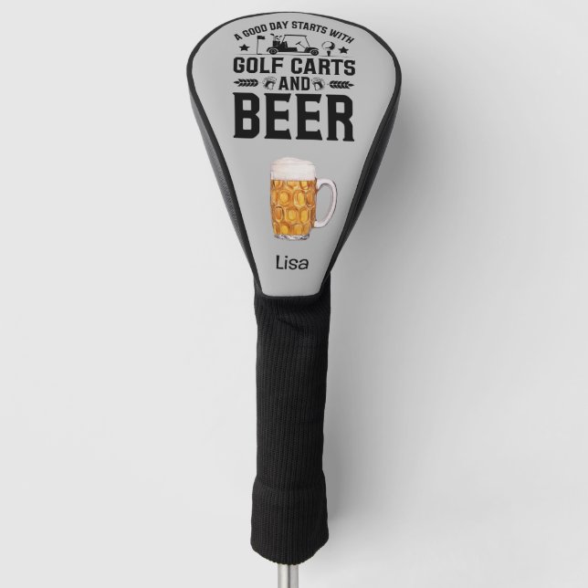 Golf und Bier für Golfer Headcover (Vorderseite)