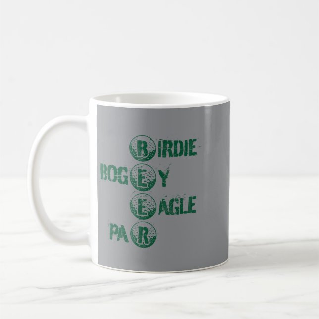 Golf und Bier Lustiger Golf Golfspielender Golfer- Kaffeetasse (Links)