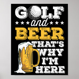 Golf- und Bierwitz Papa Lustiger Vatertag Trinken Poster