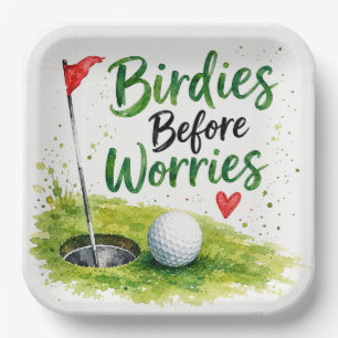 Golf und Kichern Lustige Golf-Wasserfarbe Pappteller